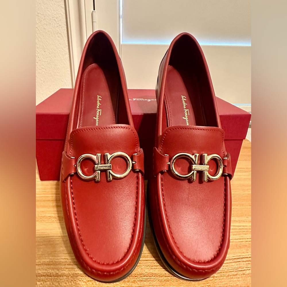 Salvatore Ferragamo Women’s Red Loafers 9.5